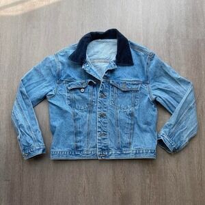 John Galt Blue Jean Jacket with Corduroy Collar Size Small Women's‎ 1093